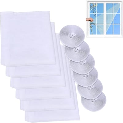 Raam muggennet 6 stuks 130x150cm – Insectenwerend gaas, zelfklevend, wit