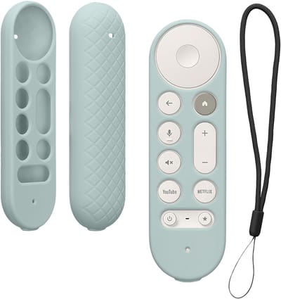 kwmobile hoes geschikt voor Google TV Streamer 4K - Siliconen anti-slip hoes voor afstandsbediening in pastelgroen
