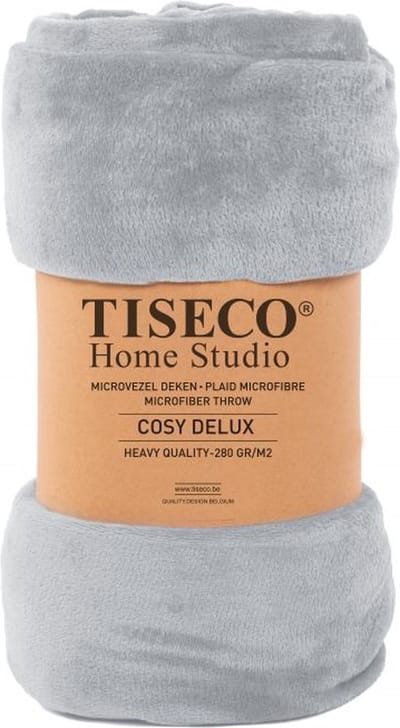Tiseco Home Studio - Deken COSY DELUX - microflannel - 280 g/m² - 180x220 cm - Radiant grey