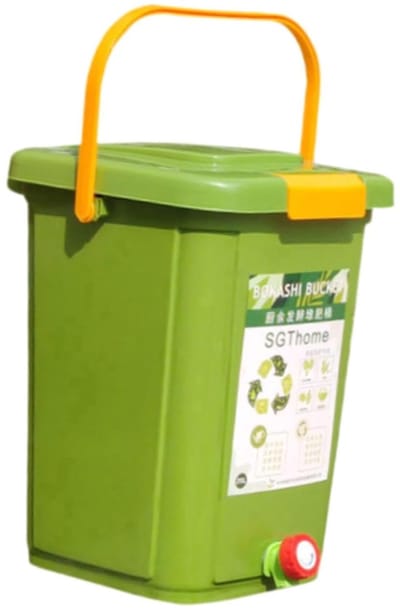 Compostbak Keuken - Compostemmer Fermentatievat - Afval Verwerken - Waterafscheidingsplaat - 15 Liter - Zwart