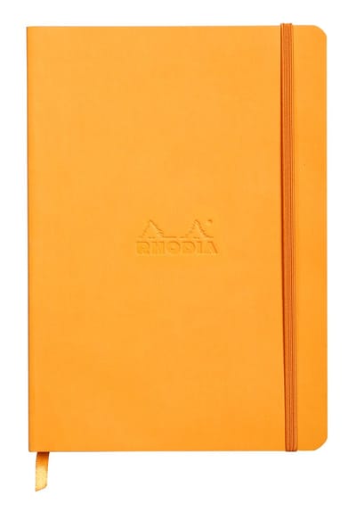 Rhodia Softcover Notitieboek – A5 – 80 Bladen – Gelijnd – Ivoorkleurig Papier 90 g/m² – Met Elastieksluiting - Oranje