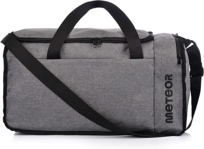 SnelShoppen - Waterdichte Sporttas voor Dames en Heren - Perfect voor de Sportschool, Weekend, Handbagage, PE-tas en Zwemmen - Heather Grijs/Zwart - 4