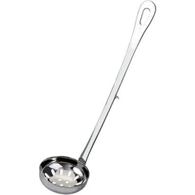 Roestvrijstalen Zeef Soeplepel met Haak Schelp Filter Dessert Lange Steel Zeef Schuimspaan Paplepels Kookgerei white