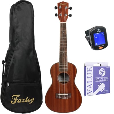 Concert Ukelele starterset - incl. hoes, tuner en standaard - Hout