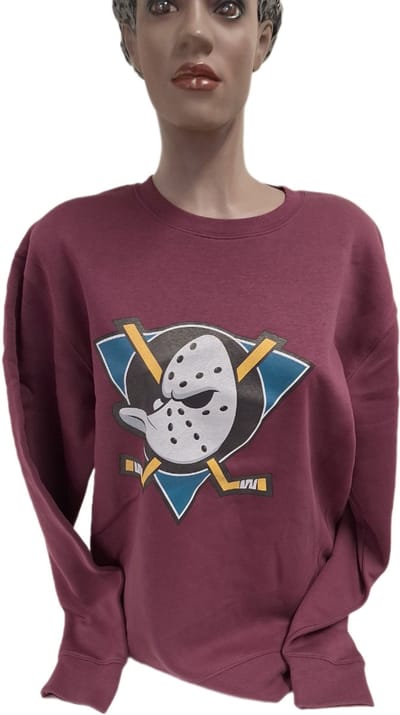 MIGHTY DUCKS - CREWNECK -BURGUNDY- XL