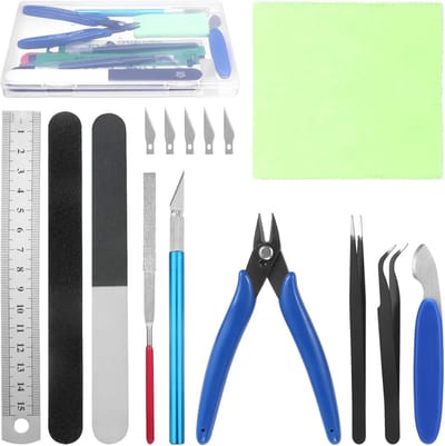 Famanu - 11-delige modelbouwgereedschapsset, hobby-bouwgereedschapsset, modelbouwgereedschapsset, basic tools, knutselset voor auto modelbouw, repareren en bevestigen