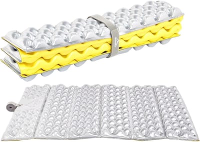 Kampeerkussen Opvouwbaar - Zitmat Lichtgewicht - Buiten Zitten - Aluminium Folie Isolatie - 38 x 31.5 cm - Dubbel Pak