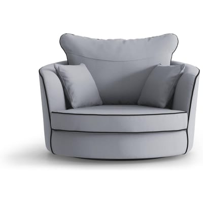 Fauteuil Vendôme linnen draaibaar met contrast piping | NADUVI Collection