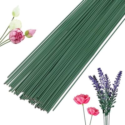 Draad voor Bloemen, 60 Stuks, 2 mm Dikte, 30 cm Lengte, Groen Bloemsteeldraad voor DIY Bloemenboeketten en Handwerk