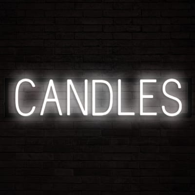 CANDLES - Lichtreclame Neon LED bord verlicht | SpellBrite | 70,59 x 16 cm | 6 Dimstanden & 8 Lichtanimaties | Reclamebord neon verlichting