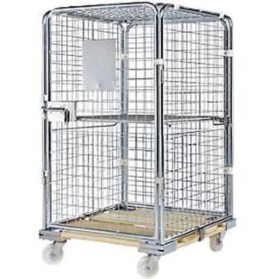 Rolcontainer, met houten rolplaat, 724 x 815 x 1210 mm