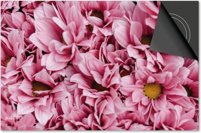 Inductie beschermer 60x60 - afdekplaat inductie mat - Dietrix Kookplaat beschermer - Exclusief - Flowers 5 - Margrieten lichtroze