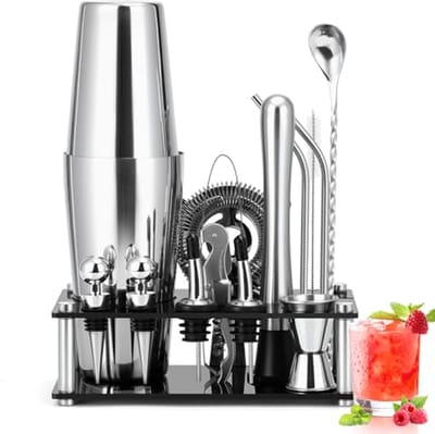 Cocktail Shaker Set 15-delig - Professionele Roestvrij Stalen Barkeepersaccessoires en Mixset