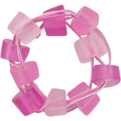 Behave - roze elastische armband met kralen - speels - dagelijks