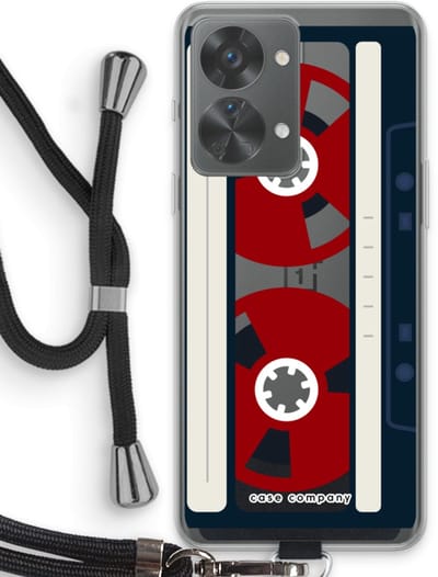 Case Company® - Hoesje met koord geschikt voor OnePlus Nord 2T hoesje met Koord - Here's your tape - Telefoonhoesje met Zwart Koord - Bescherming aan alle Kanten en Over de Schermrand