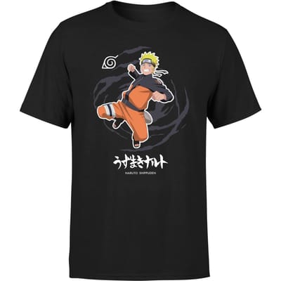 Naruto Jump Unisex T-Shirt - Black - S