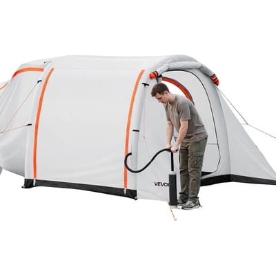 Opblaasbare SUV Tent met Luifel, 2,44 x 2,04m 3-Seizoenen SUV Achterklep Tent met Geventileerde Deuren & Horraam, PU2000mm Waterdichte Auto Achterklep Tenten