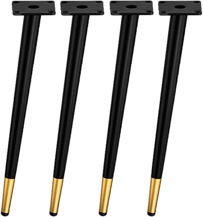 Tafelpoten Set - Verstelbare Meubelpoot - Meubels Stabiliseren - Inclusief Montagemateriaal - 40 cm Hoog - Zwart Goud