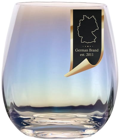 Intirilife Drinkglas met Regenboog Glinstering en Golvende Vorm - 380 ml Inhoud - Water Sap Glas Vaatwasmachinebestendig Schokbestendig Kristalglas