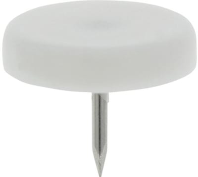 TARROX Meubelglijder Kunststof Spijkerbaar rond wit Ø 28 mm, 16 stuks