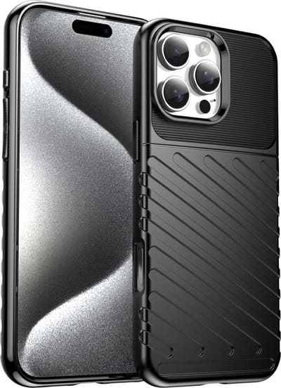 Coverup Hoesje - Geschikt voor iPhone 16 Pro Max Hoesje - Coverup Rugged Shield TPU Back Cover - Zwart