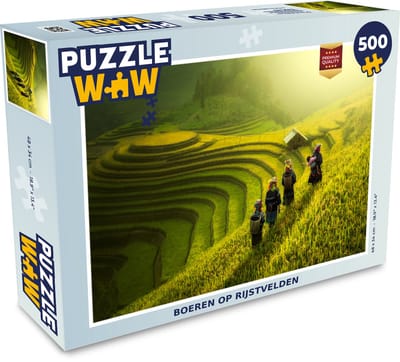 Puzzel Boeren op rijstvelden - Legpuzzel - Puzzel 500 stukjes