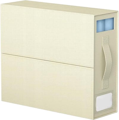 Beddengoed Organizer - Linnen Opberger - Kast Opruimen - Zichtbaar PVC Venster - 38 x 33 x 11 cm - Beige