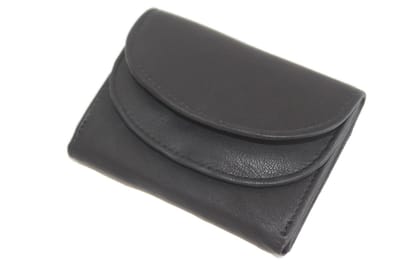 Leren portemonnee voor dames / kleine portemonnee dubbele klep / tienerbeursje in rood, paars, roze, groen, navy, blauw, zwart leer / 124