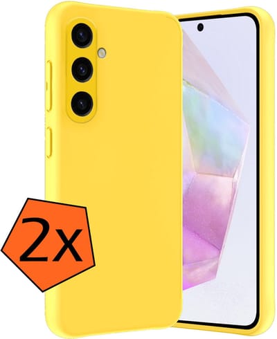 Hoes - 2 Stuks - Geschikt voor Samsung Galaxy A36 - Sterk & Shockproof - Case Siliconen - Back Cover - Telefoon Hoes - Geel