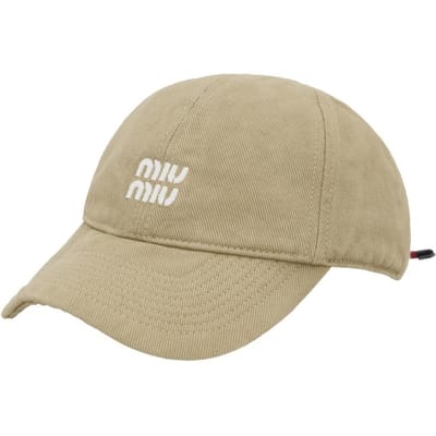 Miu Miu Logo Geborduurd Denim Pet 5hc369 2cr1 F0d2x 5HC369 2CR1 F0D2X (S) beige