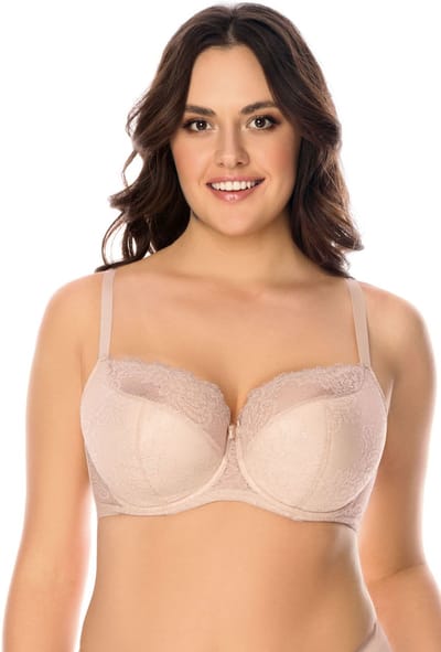 Vivisence dames beugelbeha 1045 kanten semi-verstevigde cupbandjes, beige, 85d