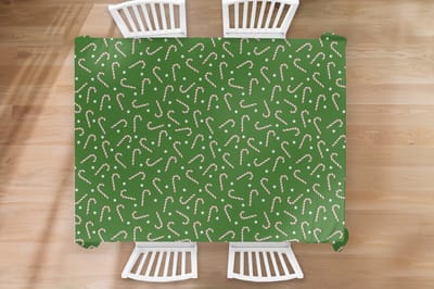 Kerst Tafelkleed - Kerstmis Decoratie - Tafellaken - Kerstmis - Patronen - Zuurstok - Sterren - 260x180 cm - Kerstmis Versiering - Tafeldecoratie Kerstmis - Kerstdecoratie tafel - Tafelversiering