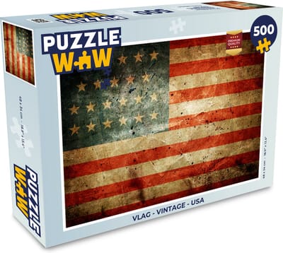 Puzzel Vlag - Vintage - USA - Legpuzzel - Puzzel 500 stukjes
