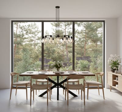 Eettafel Mangohout Industrieel Rechthoekig 160x90 cm met Zwarte Matrixpoot – Duurzaam Massief Houten Eetkamertafel – Stoere Industriële Tafel Naturel – Eettafel Orion – Novihome