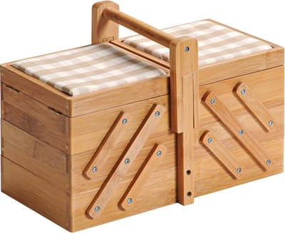 Kesper Naaidoos - bamboe - 16x29x19 cm - 6 vakken - naaimand - opberger