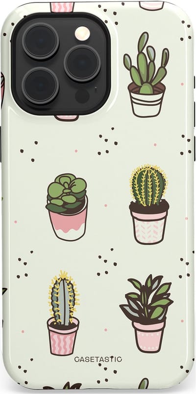 Casetastic Hoesje Geschikt voor Apple iPhone 15 Pro Max Magsafe - Stijlvolle Beschermende Duo-layer Case - Familie Cactus