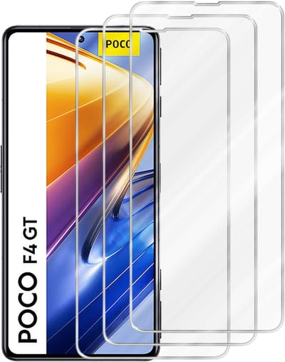 Cadorabo 3x Screenprotector geschikt voor Xiaomi POCO F4 GT - Beschermende Pantser Film in KRISTALHELDER - Getemperd (Tempered) Display beschermend glas in 9H hardheid met 3D Touch