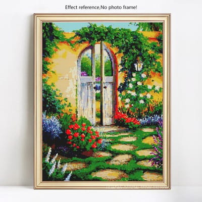 Peinture Diamant 5D Scénique Rond Rond Broderie Mosaïque Diamant Strass Image 20X30 black