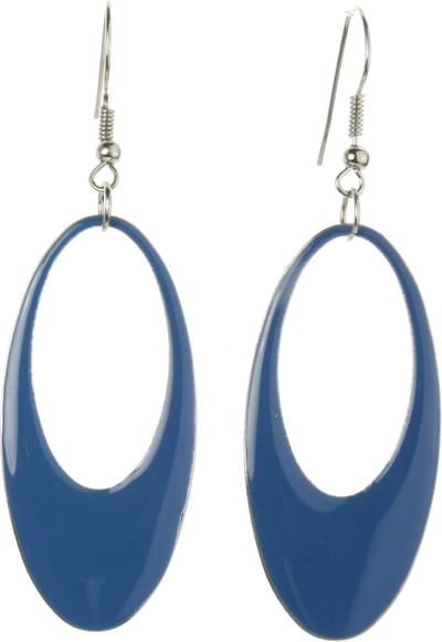 Behave - Oorhangers dames ovaal design blauw - Zomertrend accessoire