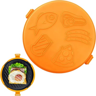 Magnetron Grillplaat - Pizzaschaal Croque-Monsieur - Snel Maaltijden Bereiden - Gelijkmatige Verwarming - 4.5 x 25 x 4.5 cm - Oranje
