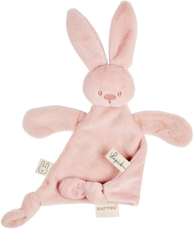 Nattou Lapidou Baby Knuffeldoekje - 37 x 35 cm - Doudou Konijn - Poederroze