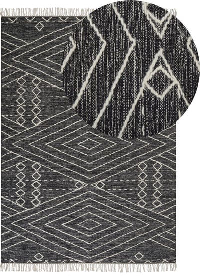 KHENIFRA - Laagpolig vloerkleed - Gebroken wit - 160 x 230 cm - Katoen