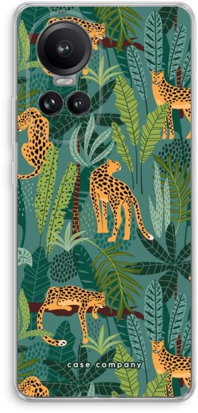 Case Company® - Hoesje geschikt voor Oppo Reno 10 Pro hoesje - Luipaard 2 - Soft Cover Telefoonhoesje - Bescherming aan alle Kanten en Schermrand