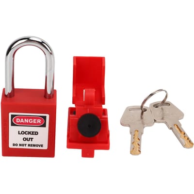 Klemtype Stroomonderbrekervergrendeling met Sleutels Stroomschakelaar Hangslot Lockout Tagout Vergrendelset red