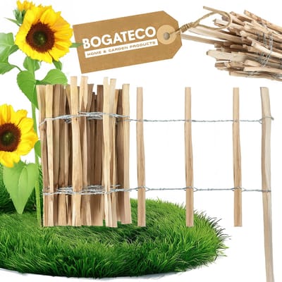 BOGATECO Hazelnoot Rolhekwerk 50 x 500 cm - Lattenafstand 7-8 cm - Natuurlijk Onbehandeld Hout - Duurzame Tuinafscheiding & Rolhek