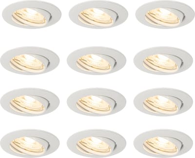 QAZQA edu - Moderne Inbouwspot - 12 stuks - Ø 6.2 cm - Wit - Woonkamer | Slaapkamer | Keuken