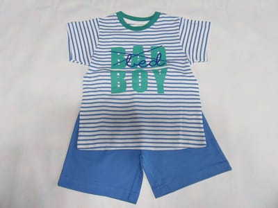 Wiplala - Jen & James - Zomer pyjama - Jongen - Streep - Bad x bed boy -  5 jaar  110