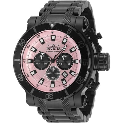 Invicta Coalition Forces 49228 Herenhorloge - Quartz Uurwerk - Roestvrij Staal met Roze Wijzerplaat - 52 mm