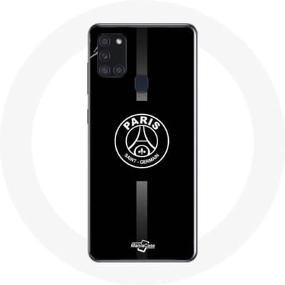 Coque de protection - maniacase - Samsung Galaxy A21S - Souple - PSG logo Jordan - Gris fond noir noir