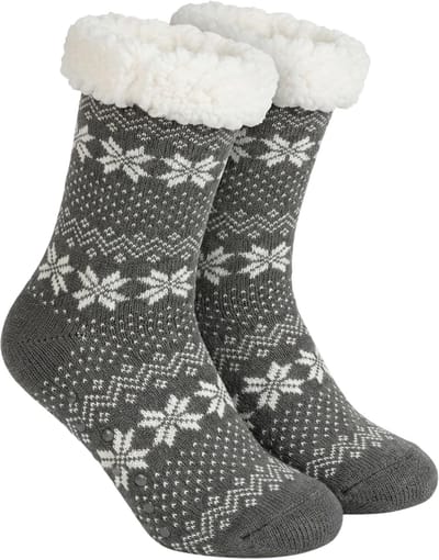 Dailygoods- Huttensokken warme wintersokken - Damespantoffels - ABS-zool - Fleecevoering - Eenheidsmaat 36-42 - Comfortabel en stijlvol - Pantoffels